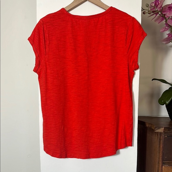 Chico's Red Fitted Buttoned Blouse - Picture 7 of 7